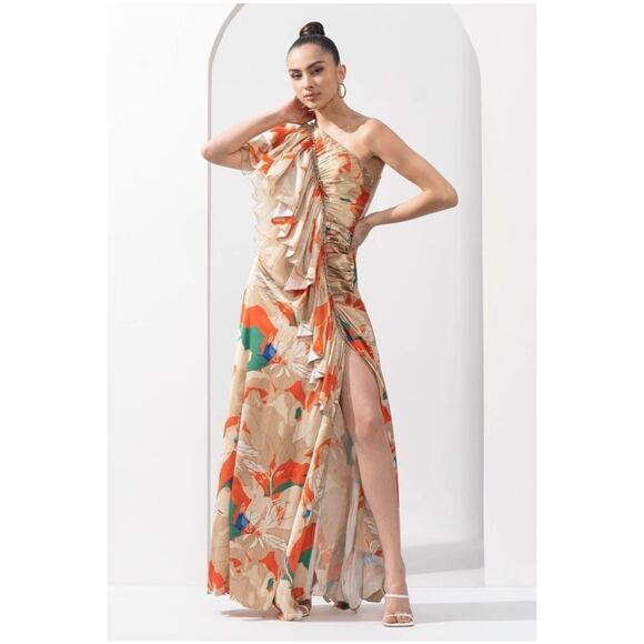 Anthropologie Dresses & Skirts - Anthropologie x Mandira Wirk One Shoulder Frilled Dress Size Medium P
